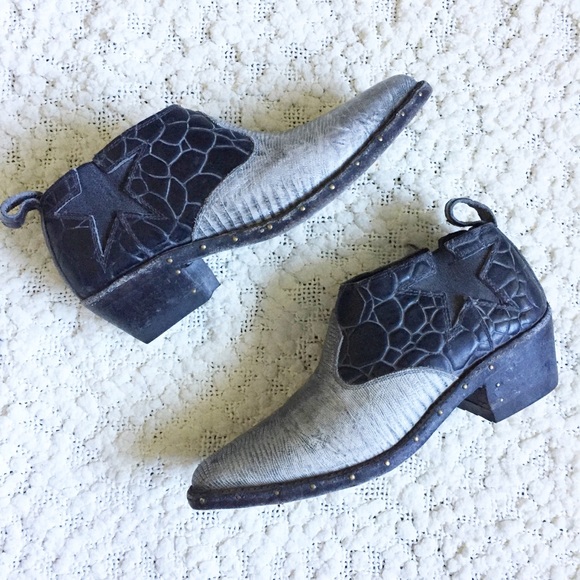 Free People Shoes - NWOT Free People + Farylrobin Western Westley Bootie 6, gray black new w/o tags